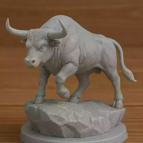 Bull On Rock