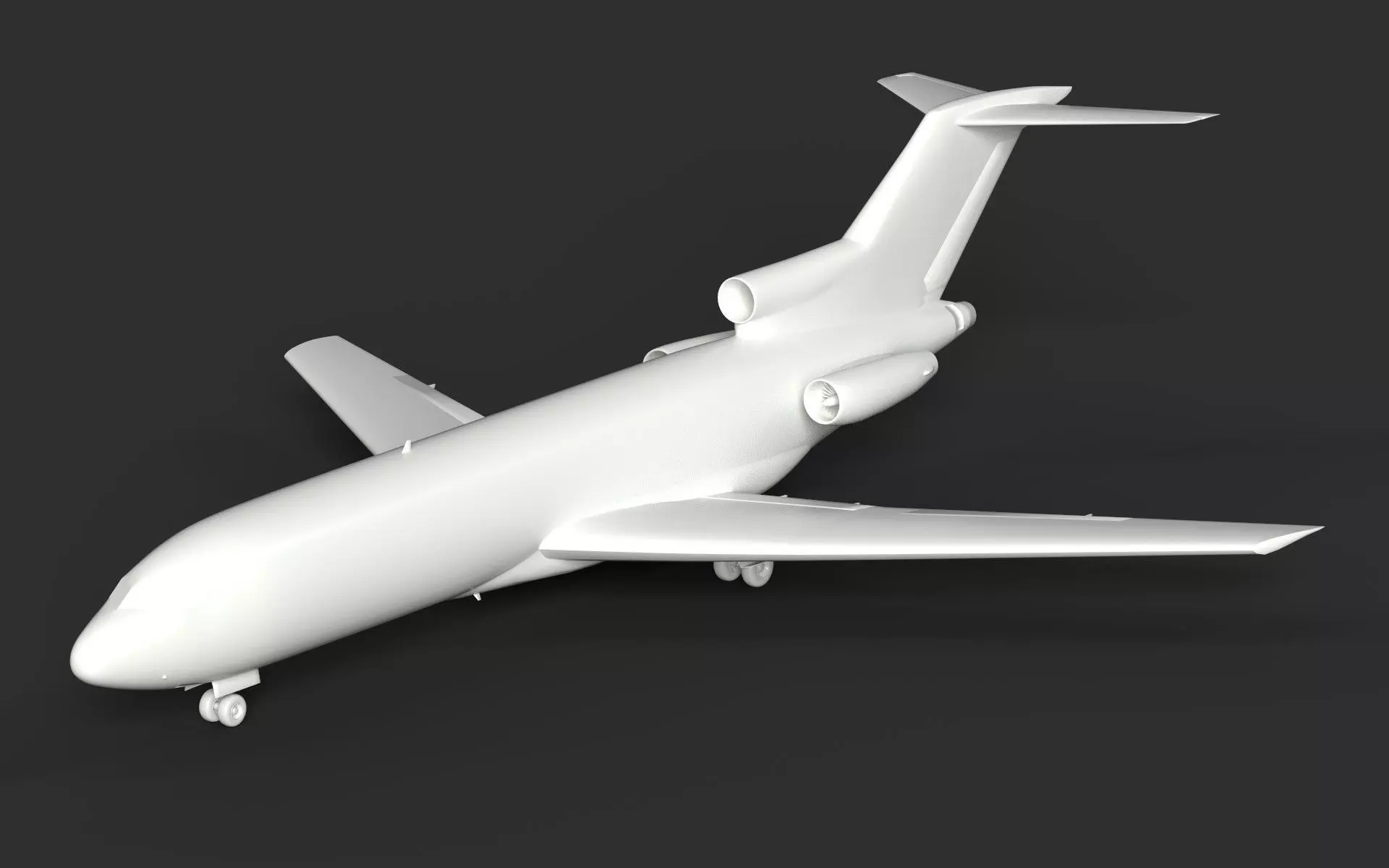 Boeing 727 High Quality Detailed 3D Model Low-poly 3D model_7