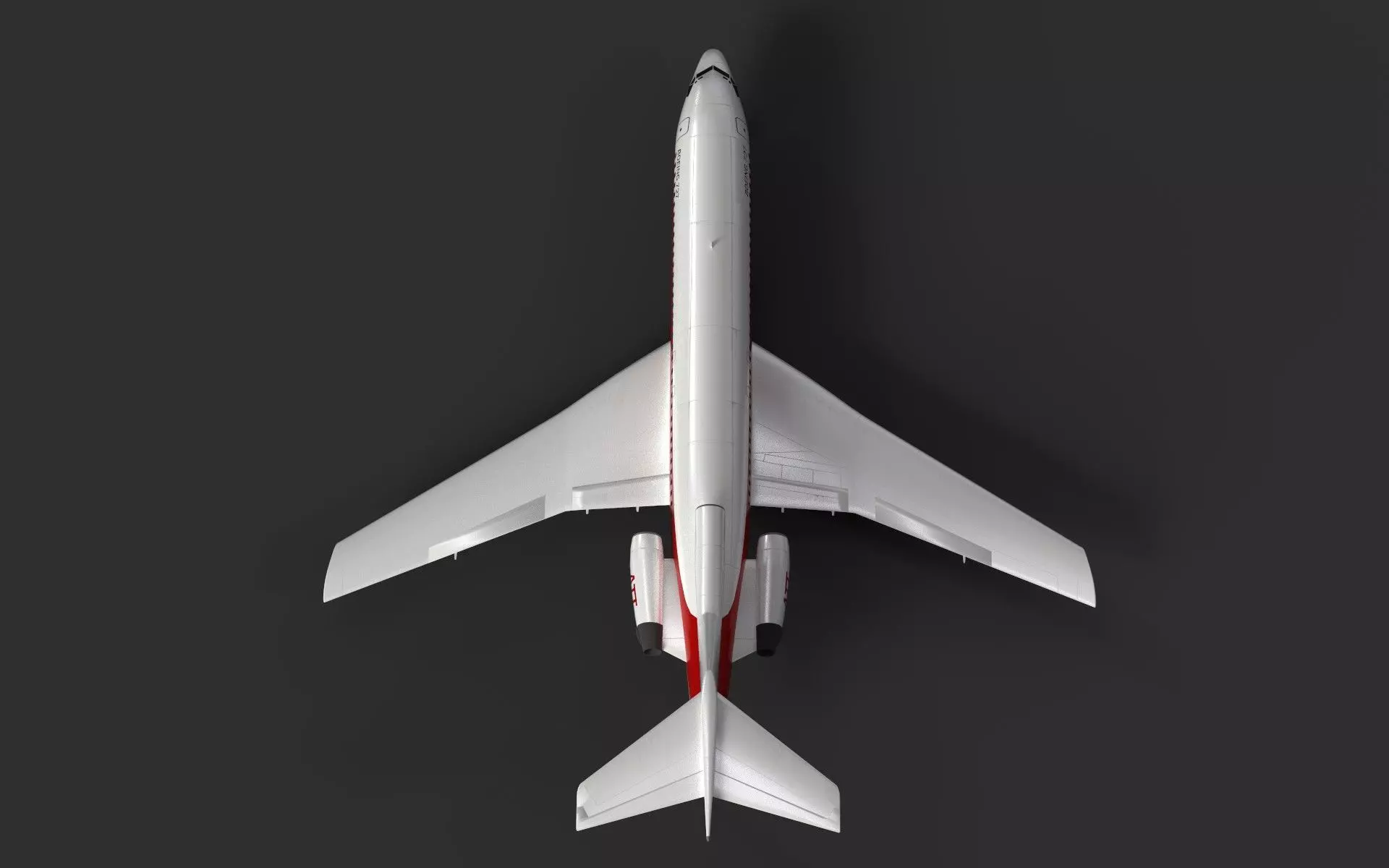 Boeing 727 High Quality Detailed 3D Model Low-poly 3D model_4