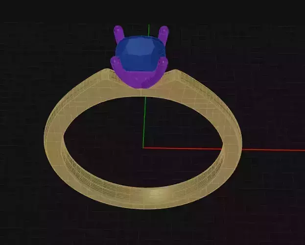 4 Prong Diamond Engagement Ring 3D print model