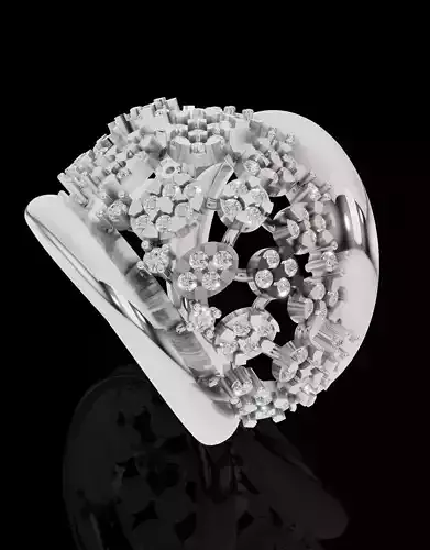 Radiant Floral Cluster Ring