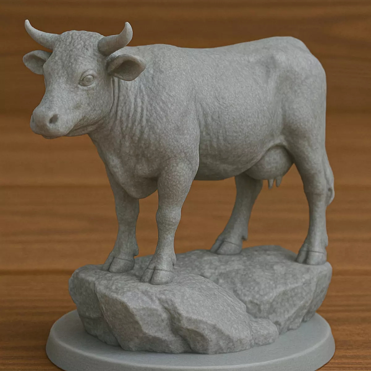 Cow on Rocks 3D print model