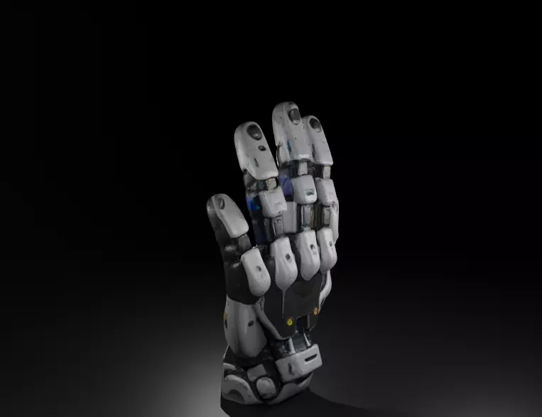 Sci fi Robotic  Hand Low-poly 3D model_0