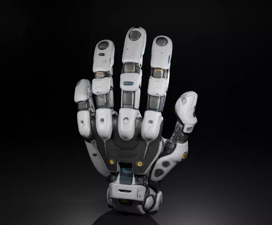 Sci fi Robotic  Hand Low-poly 3D model_1