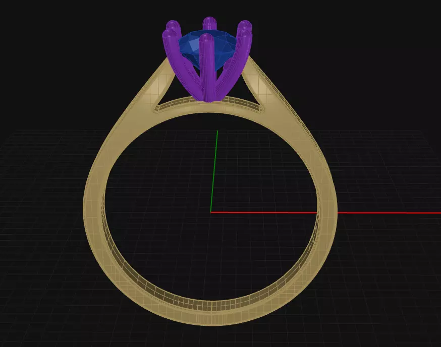 6 Prong Diamond Engagement Ring 3D print model_0