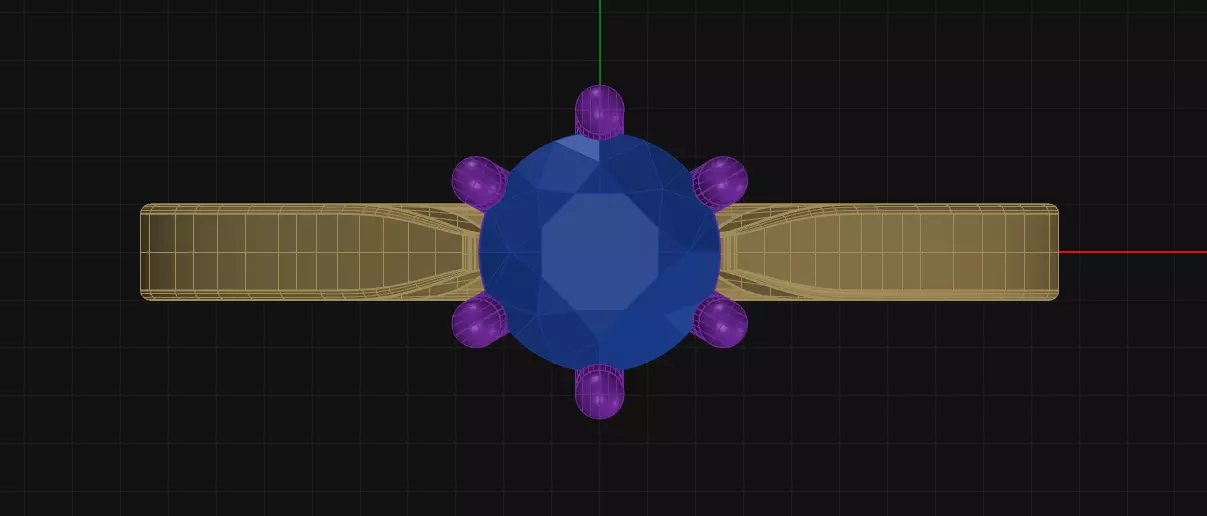 6 Prong Diamond Engagement Ring 3D print model_1