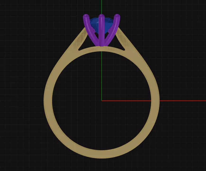 6 Prong Diamond Engagement Ring 3D print model_3