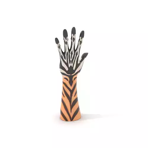 Tattooed Hand Model Pack with Zebra Pattern Design Low-poly 3D model