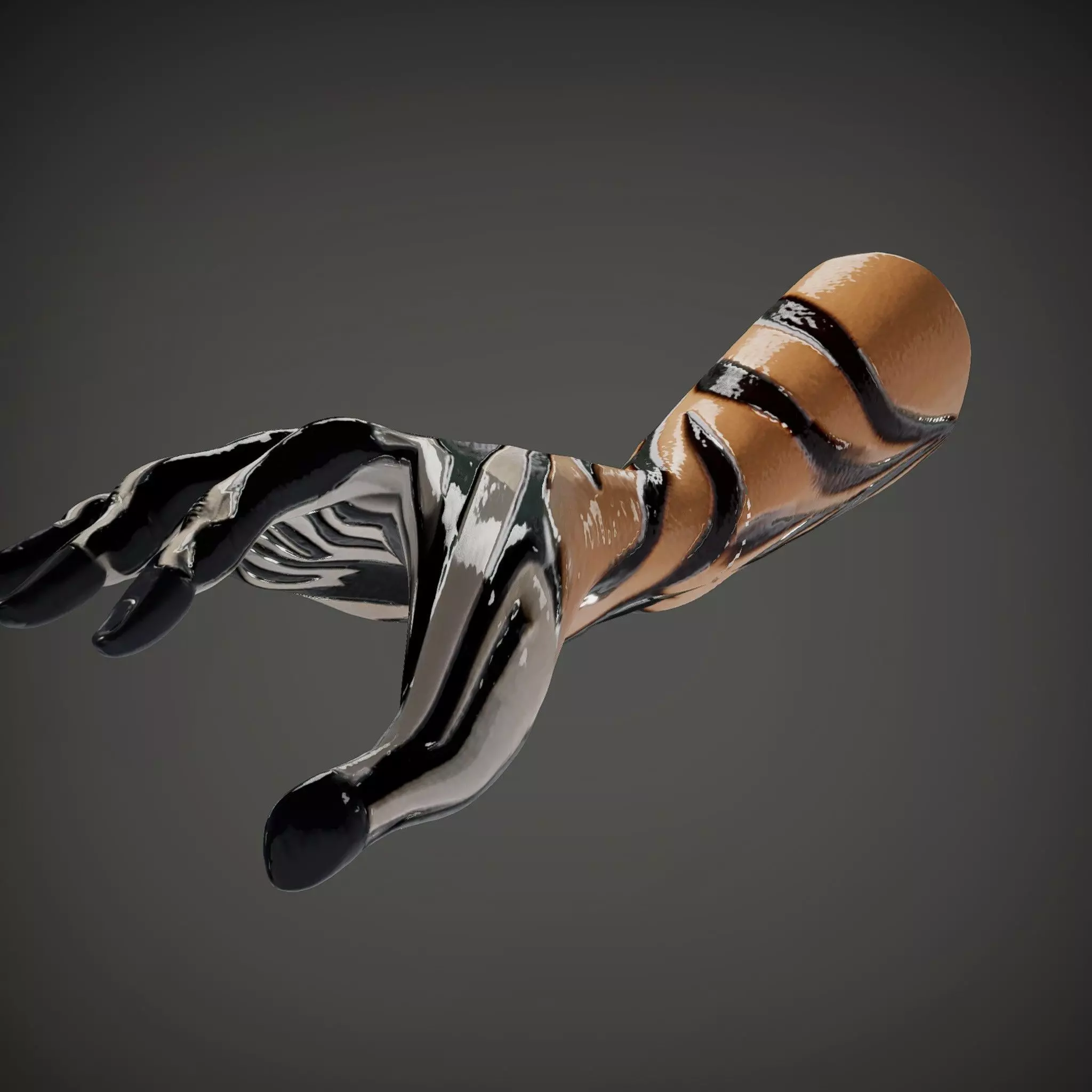 Tattooed Hand Model Pack with Zebra Pattern Design Low-poly 3D model_35