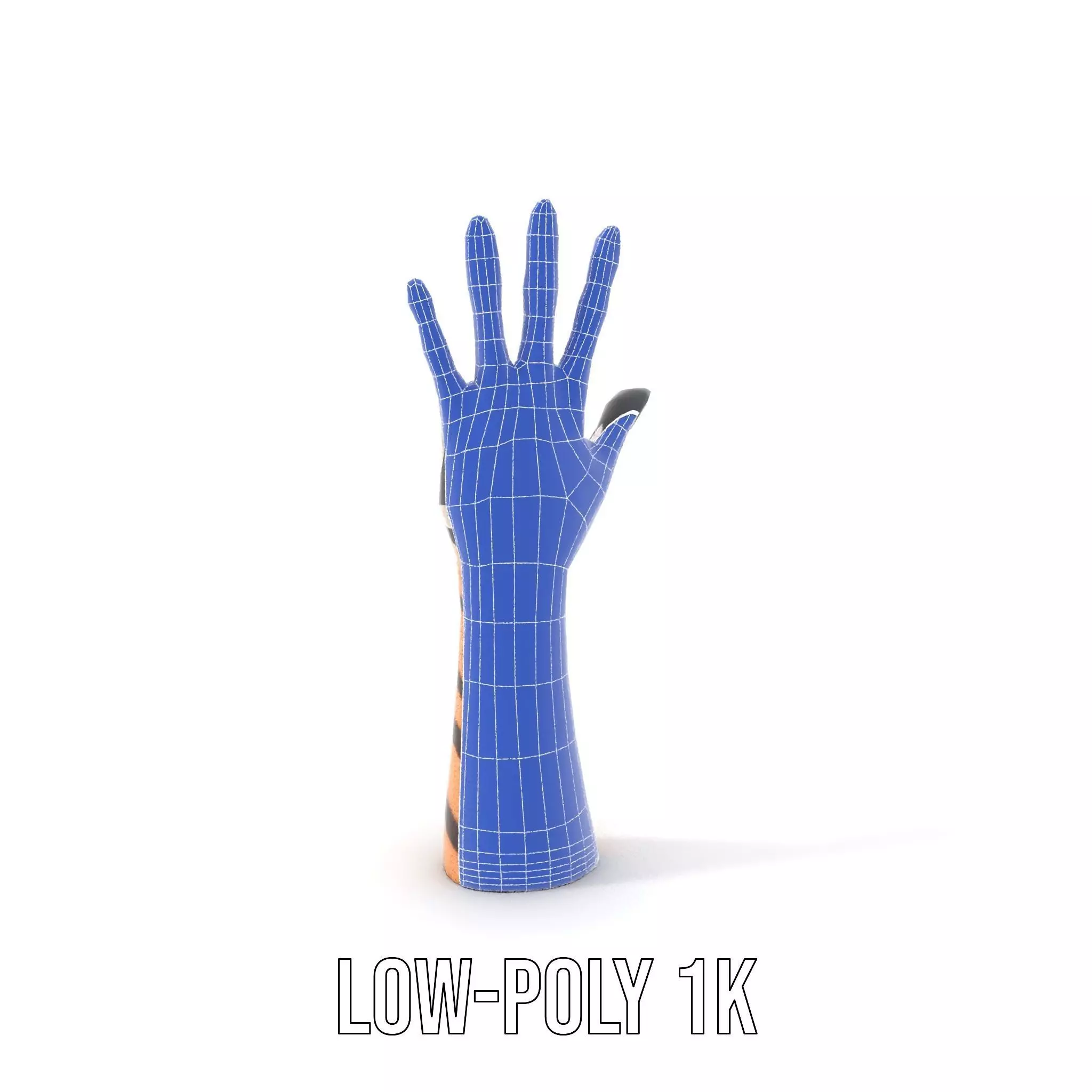 Tattooed Hand Model Pack with Zebra Pattern Design Low-poly 3D model_17