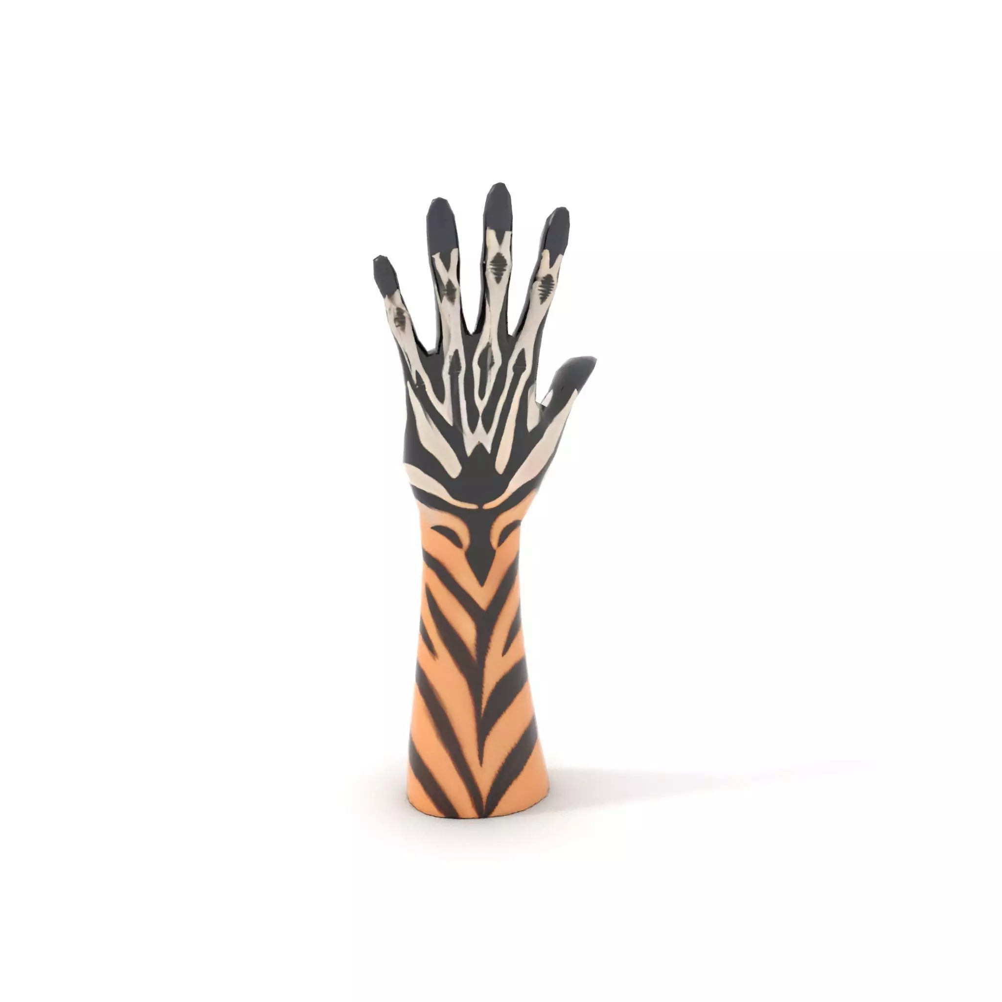 Tattooed Hand Model Pack with Zebra Pattern Design Low-poly 3D model_23
