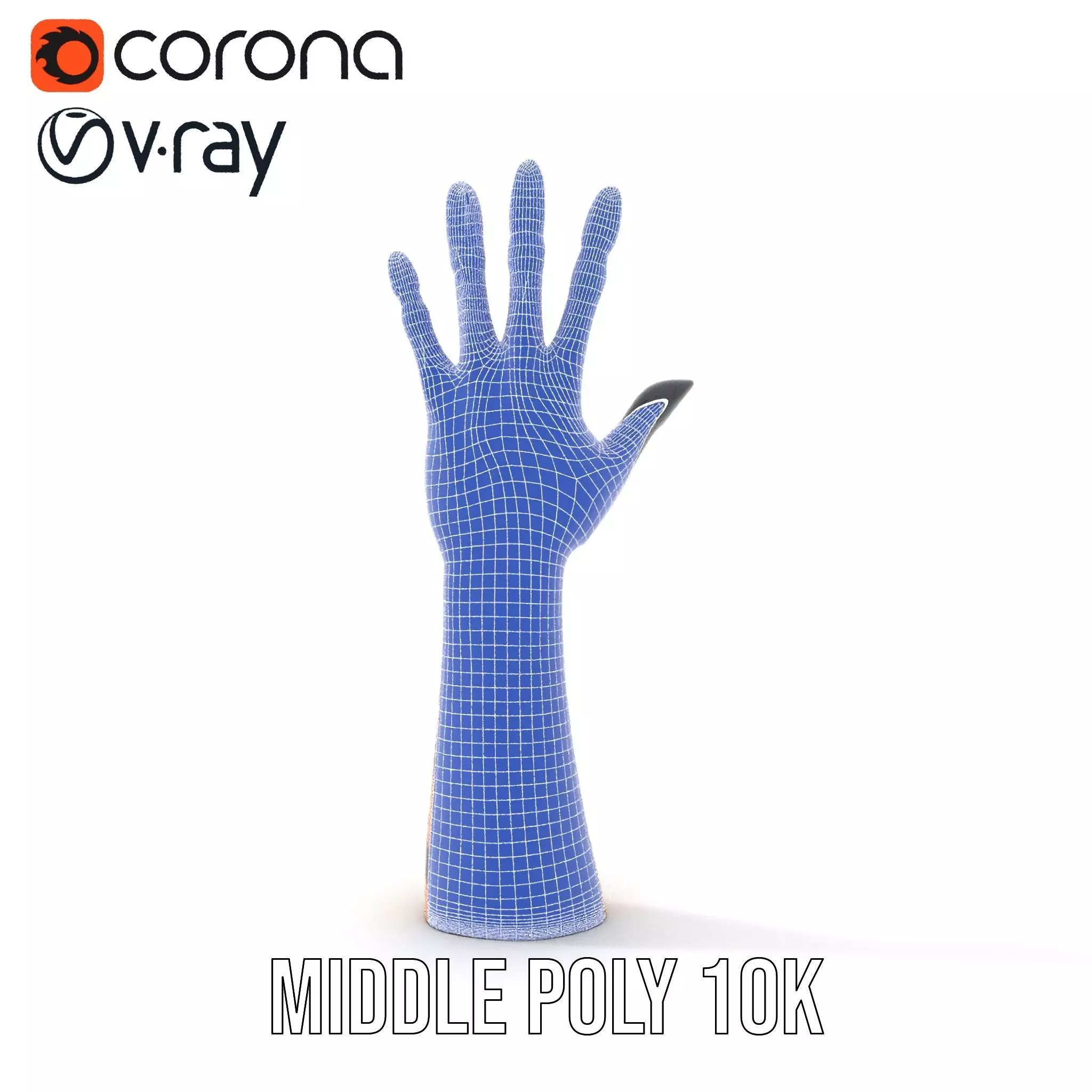 Tattooed Hand Model Pack with Zebra Pattern Design Low-poly 3D model_16