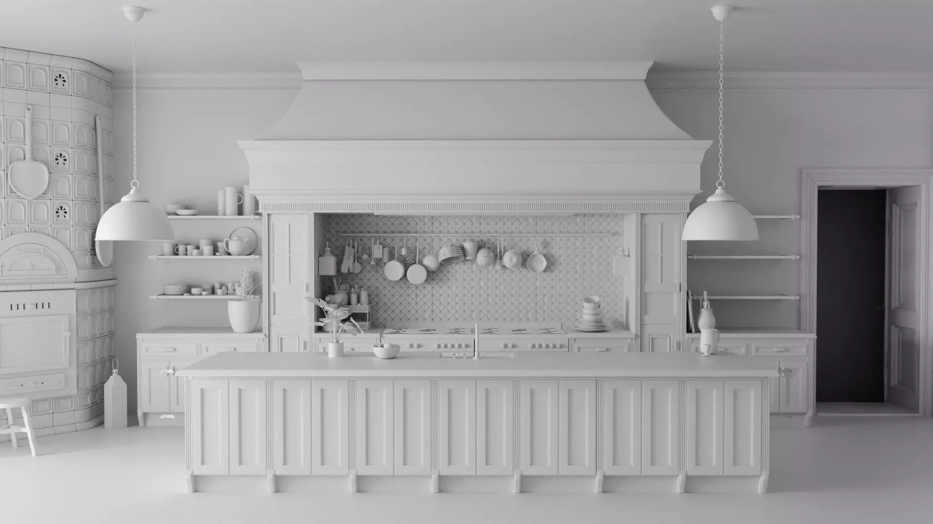 Scandinavian Living Room Kitchen blender 3d Low-poly 3D model_7