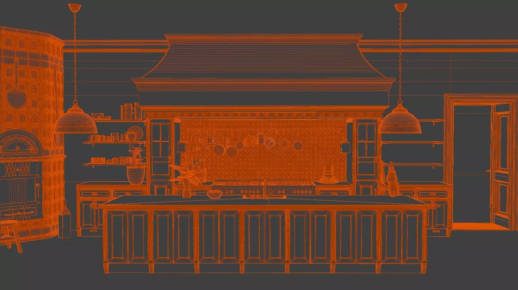 Scandinavian Living Room Kitchen blender 3d Low-poly 3D model_8