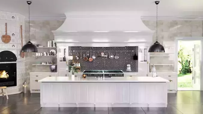 Scandinavian Living Room Kitchen blender 3d