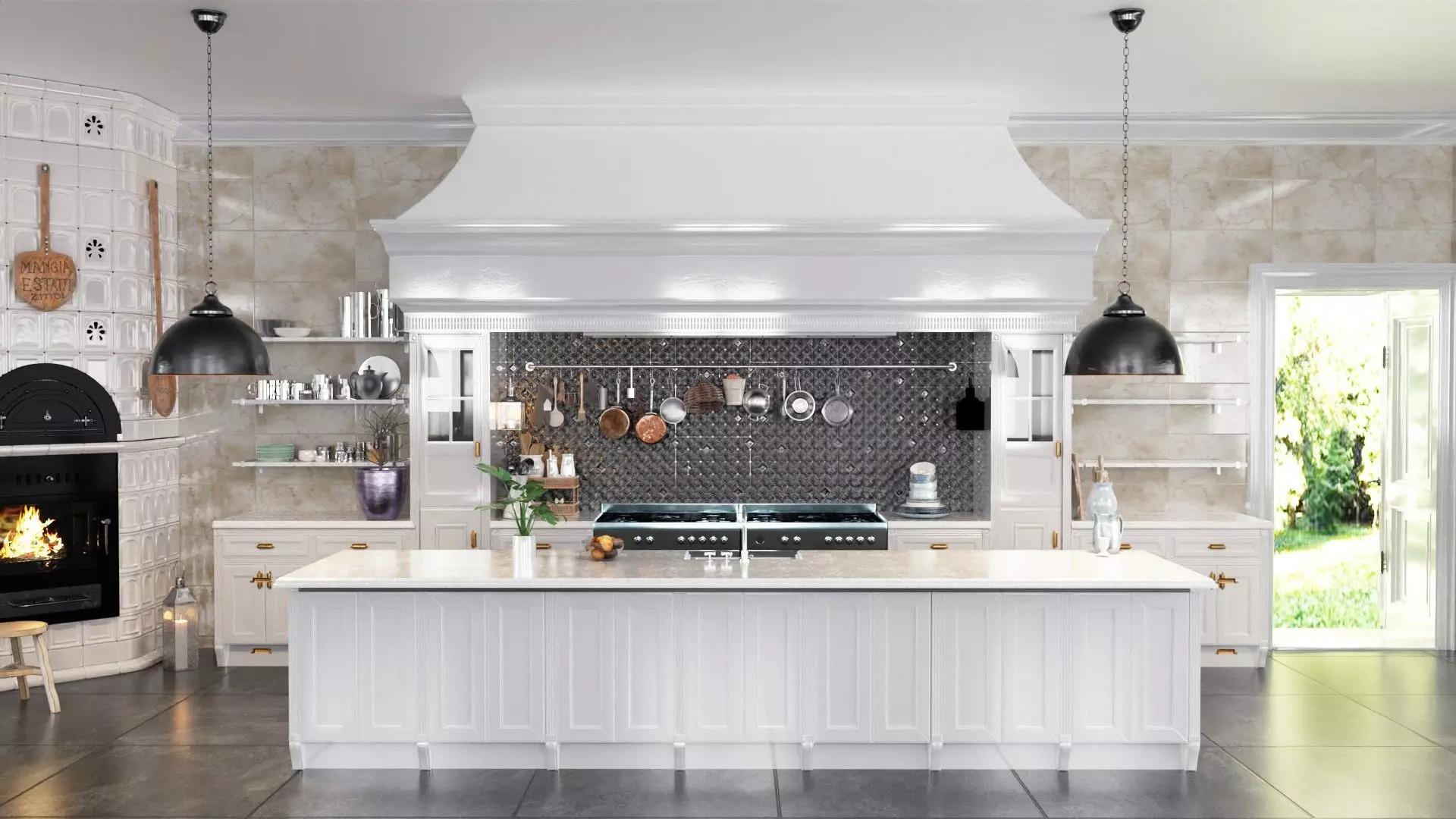 Scandinavian Living Room Kitchen blender 3d Low-poly 3D model_0