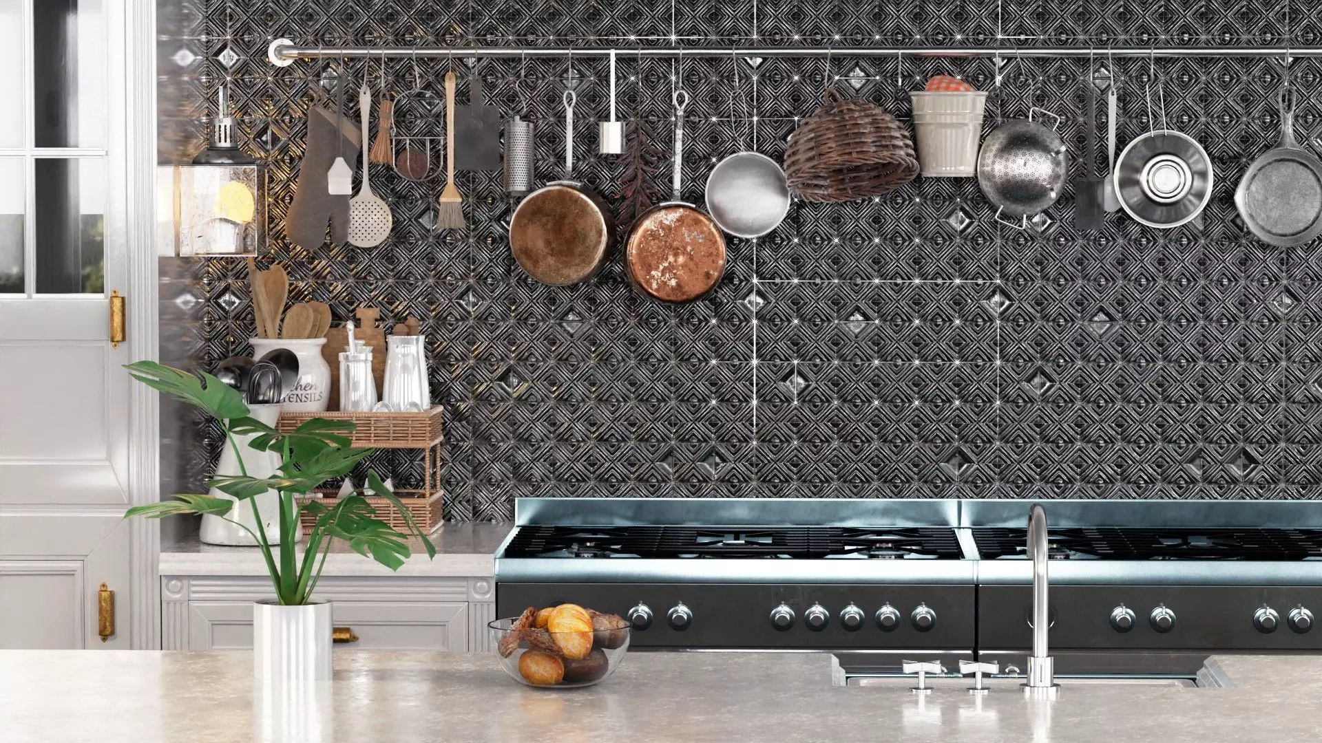 Scandinavian Living Room Kitchen blender 3d Low-poly 3D model_4