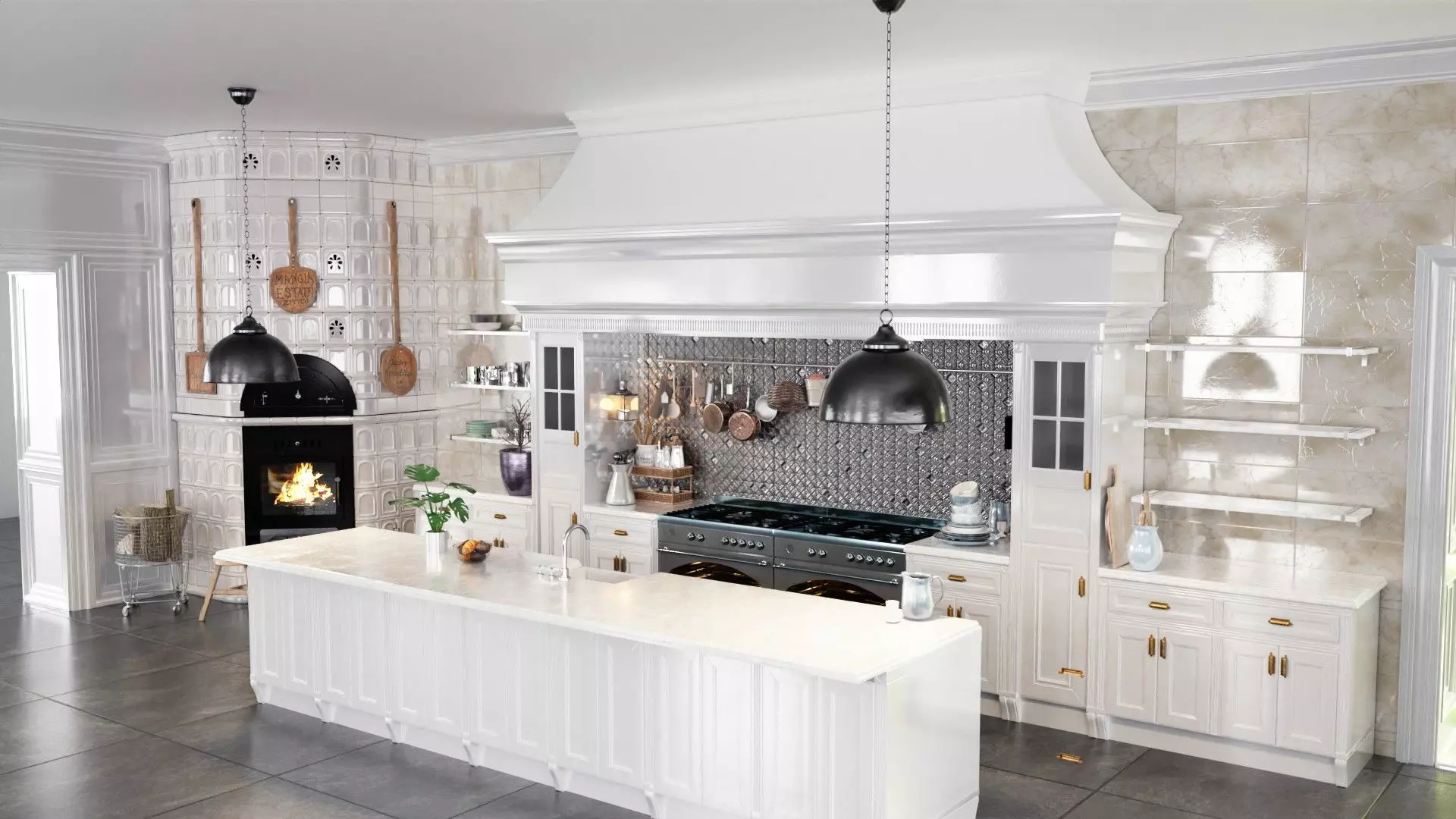 Scandinavian Living Room Kitchen blender 3d Low-poly 3D model_2