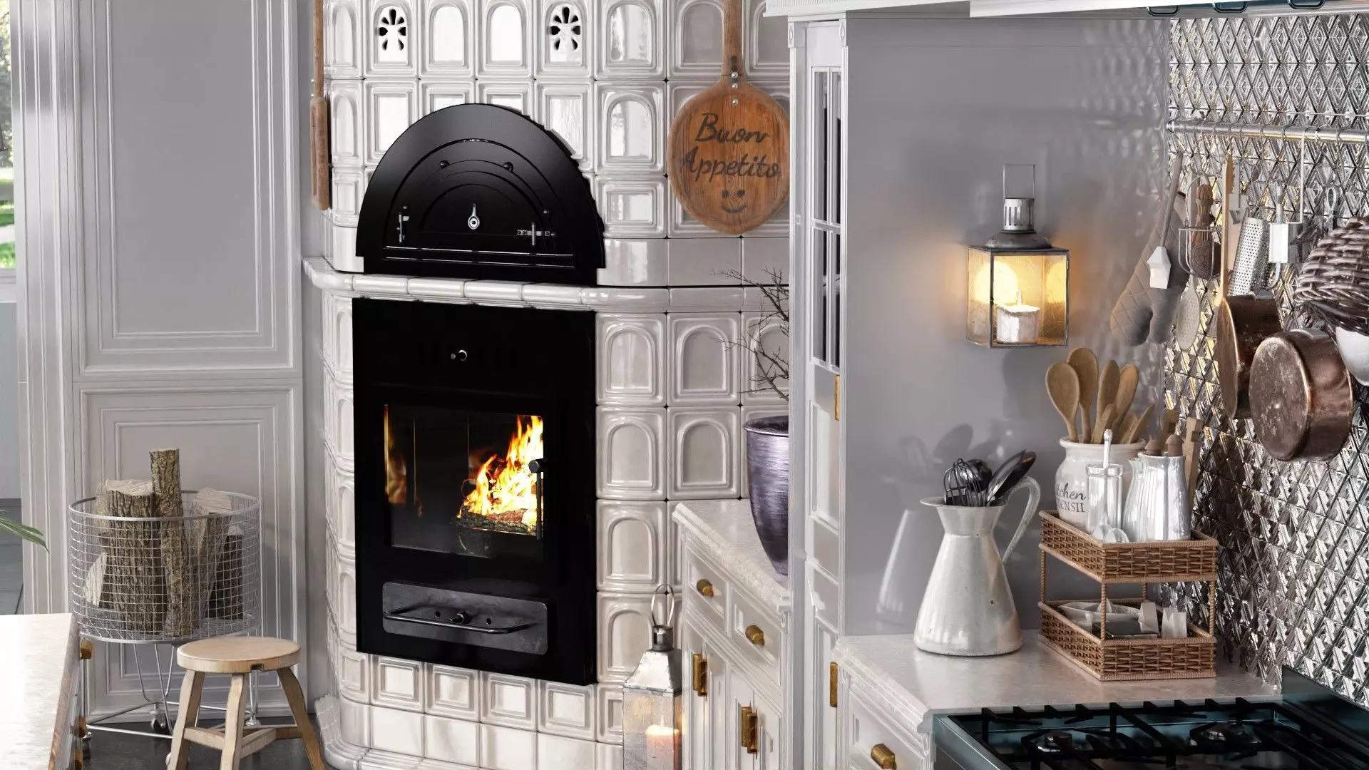 Scandinavian Living Room Kitchen blender 3d Low-poly 3D model_5