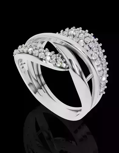 Radiant Crossover Diamond Ring 