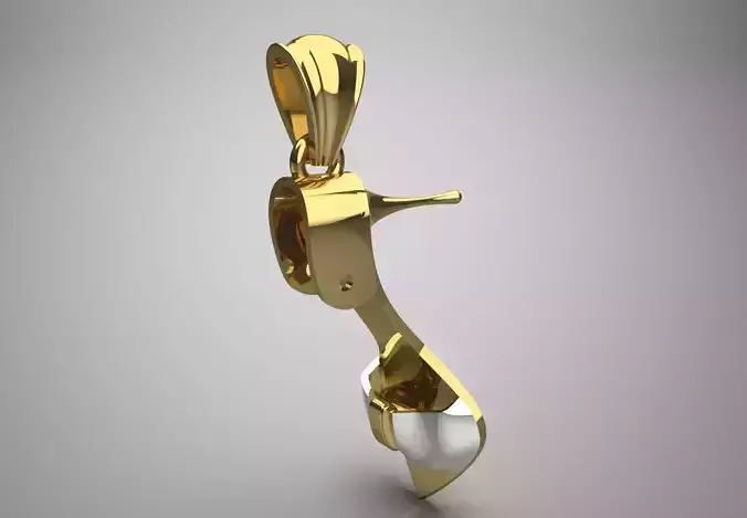 Two-tone Gold stl Pendant with High Heels Model gp0030 3D print model