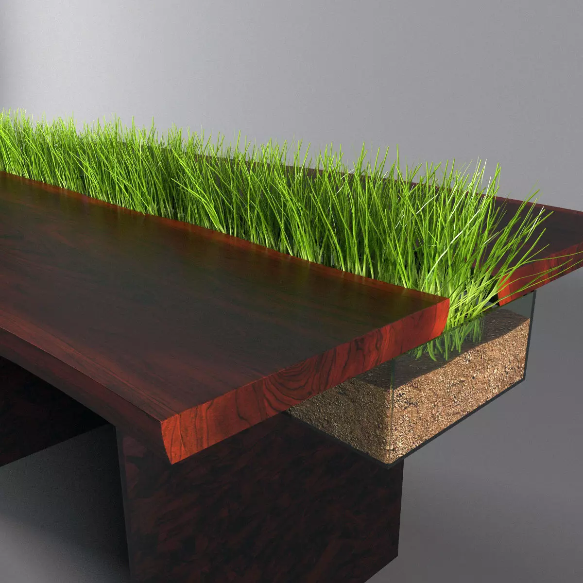 Table with grass 3D model