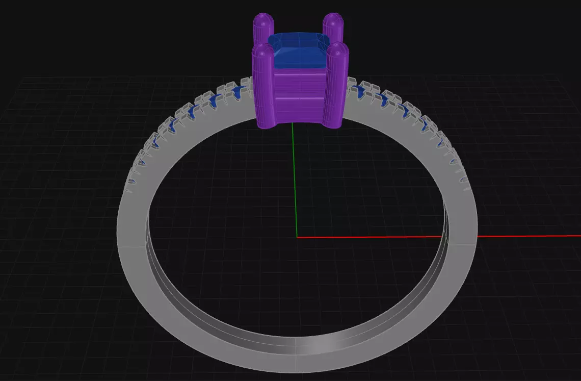 4 Prong Diamond Engagement Ring 3D print model_0