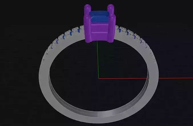 4 Prong Diamond Engagement Ring 3D print model