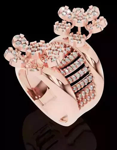 Majestic Floral Diamond Cluster