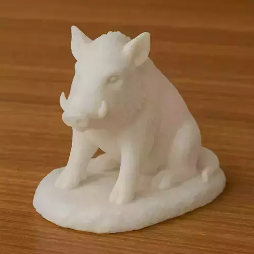 Sitting Wild Boar 3D print model