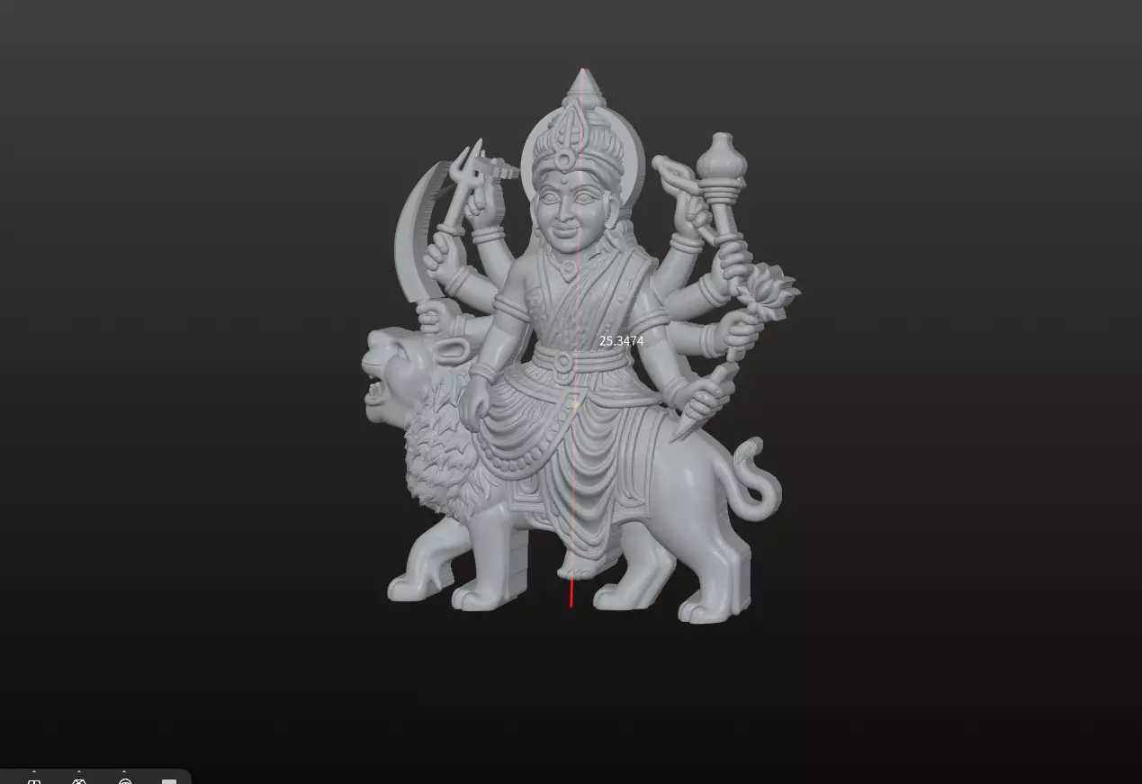 Durga Mata on Lion 3D Model 3D print model_2