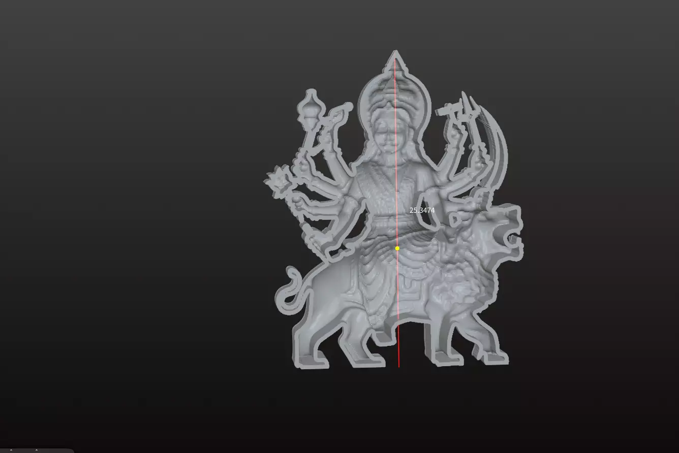 Durga Mata on Lion 3D Model 3D print model_1