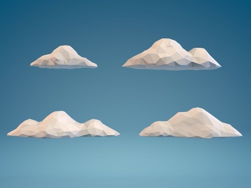 Low Poly Clouds Part 2 Low-poly 3D model_1