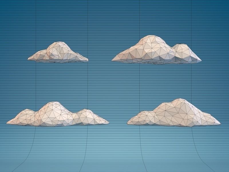 Low Poly Clouds Part 2 Low-poly 3D model_3