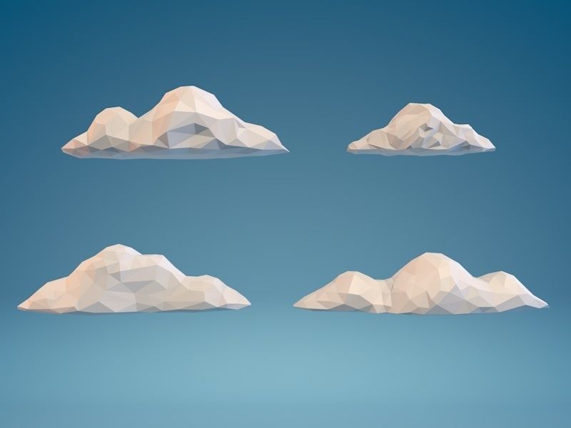 Low Poly Clouds Part 2 Low-poly 3D model_2