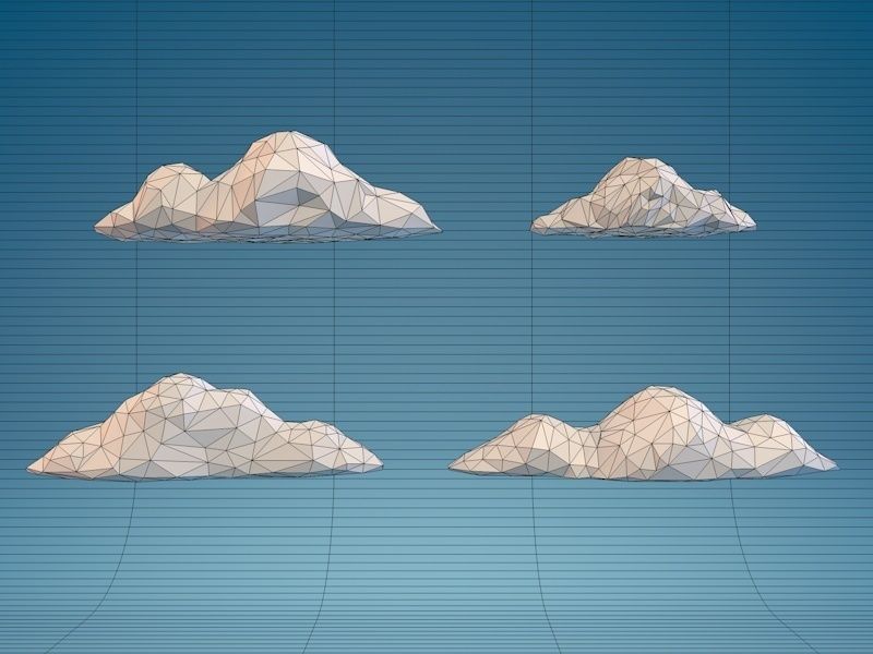 Low Poly Clouds Part 2 Low-poly 3D model_4
