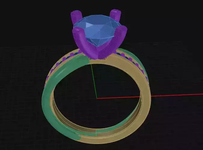 32 Prong Diamond Engagement Ring 3D print model
