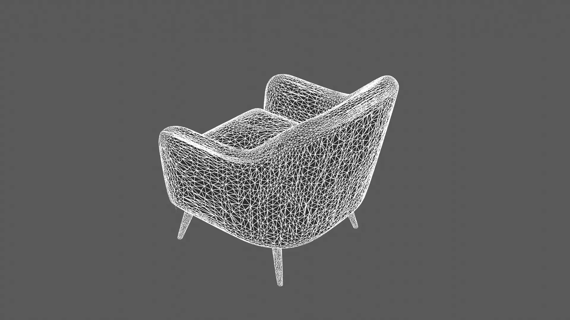 Modern Two-Tone Armchair with Wooden Legs 3D model_8