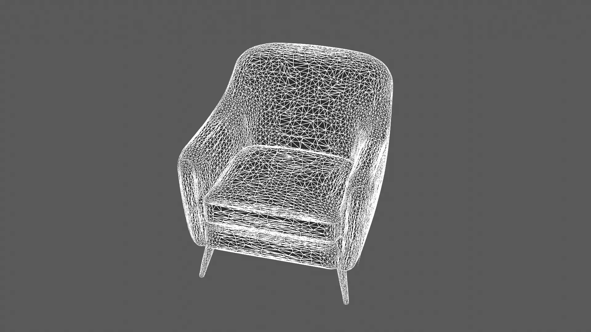 Modern Two-Tone Armchair with Wooden Legs 3D model_6