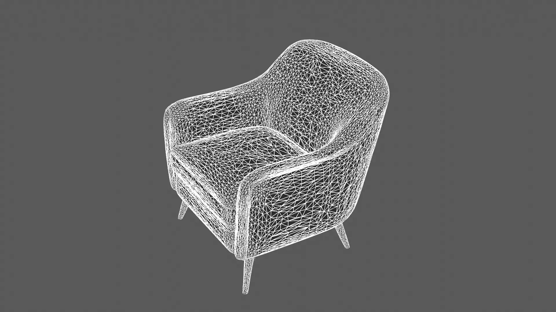 Modern Two-Tone Armchair with Wooden Legs 3D model_7