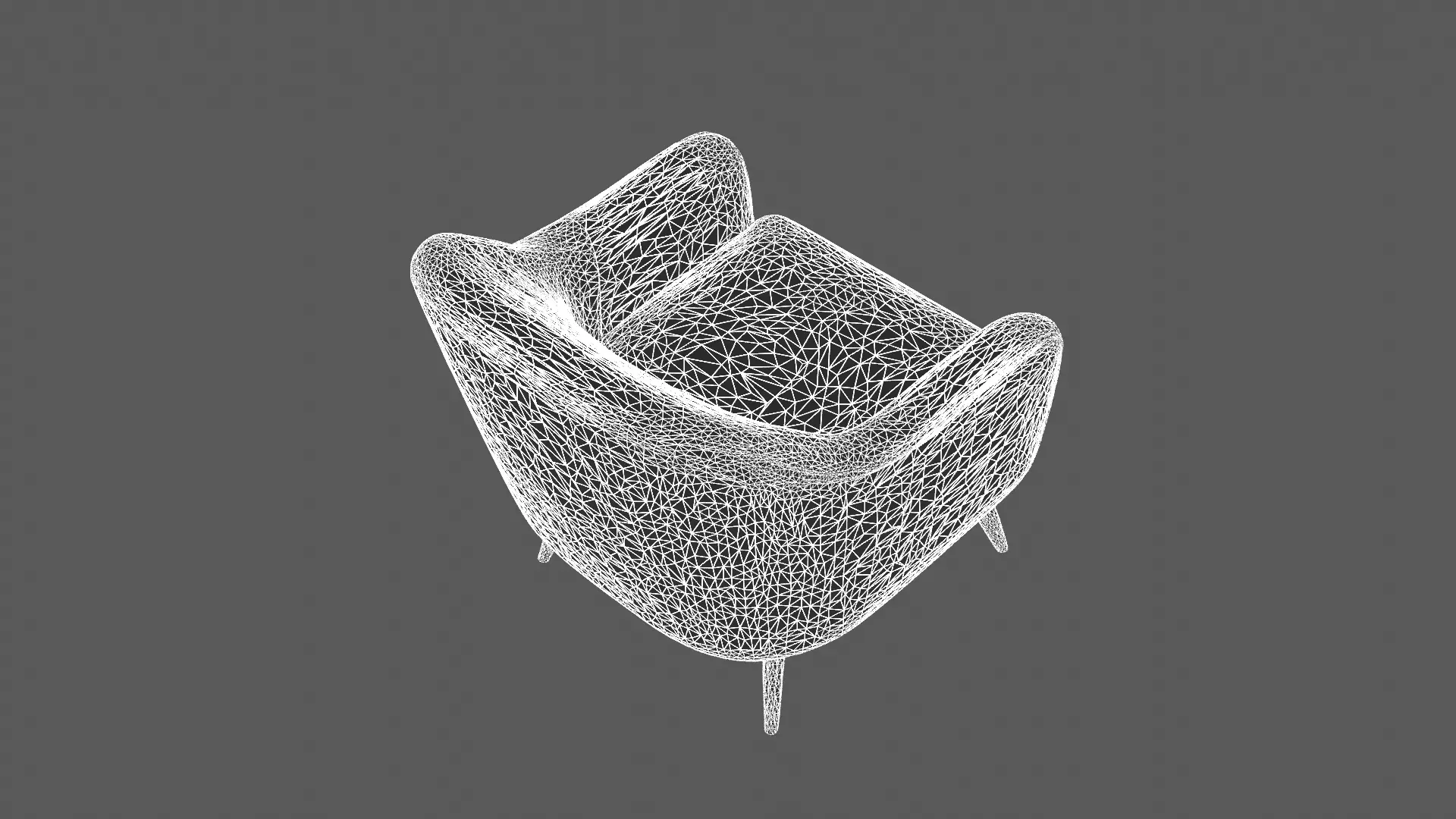 Modern Two-Tone Armchair with Wooden Legs 3D model_9