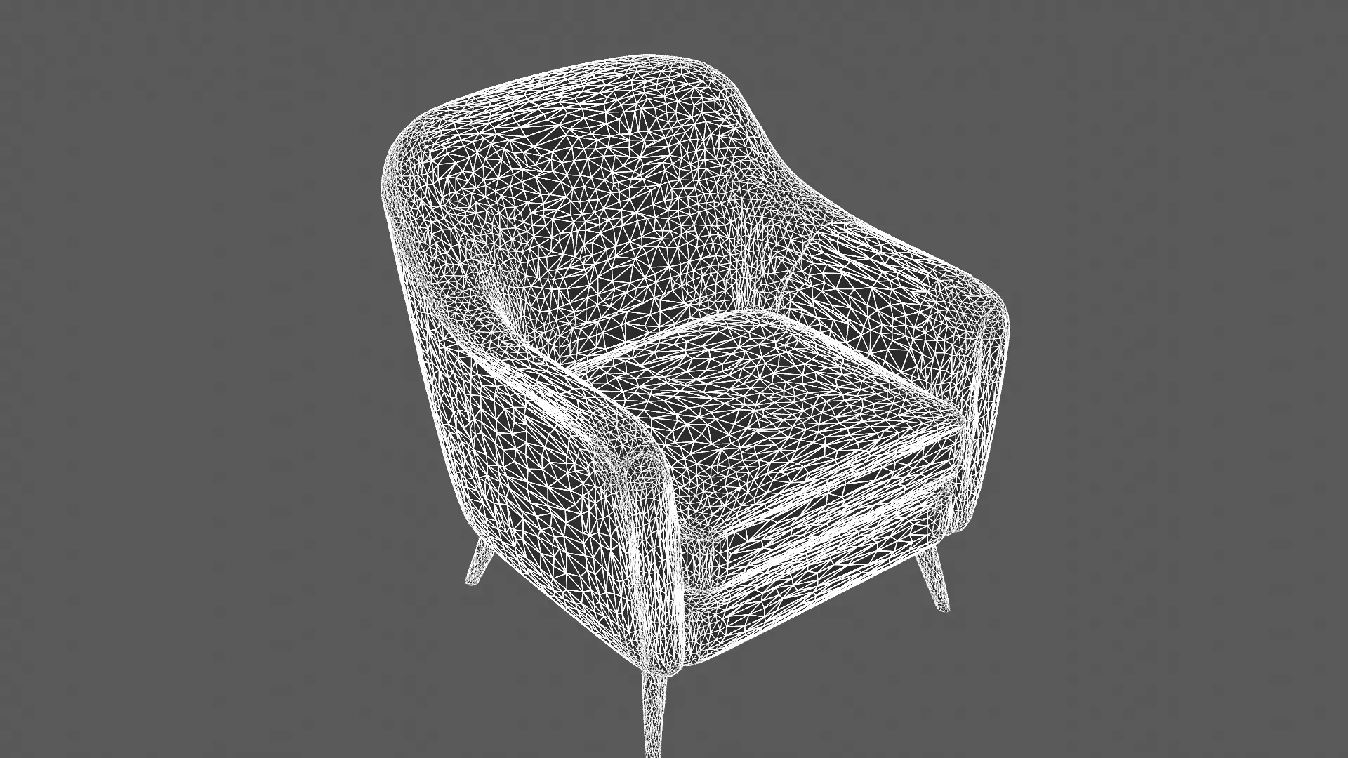 Modern Two-Tone Armchair with Wooden Legs 3D model_5