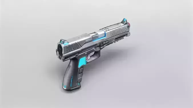 Futuristic Tactical Handgun 3D Model