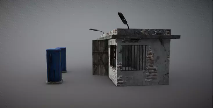 High-Resolution 3D Abandoned Gas Station Model 3D model_8