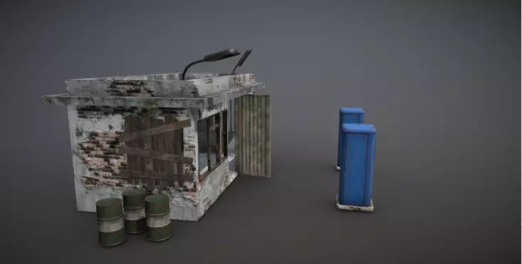High-Resolution 3D Abandoned Gas Station Model 3D model_4