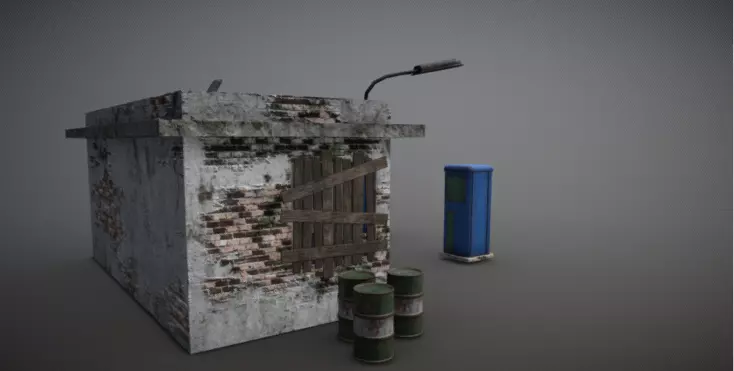 High-Resolution 3D Abandoned Gas Station Model 3D model_5