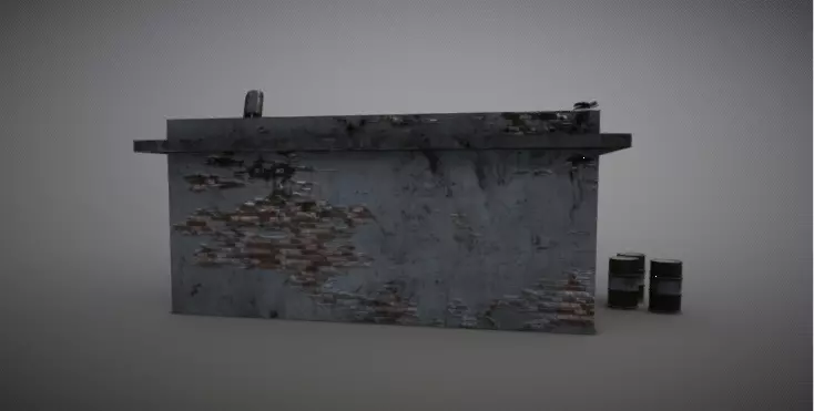 High-Resolution 3D Abandoned Gas Station Model 3D model_6