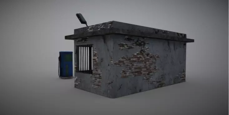 High-Resolution 3D Abandoned Gas Station Model 3D model_7