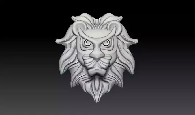 Lion Face Pendant 3D Print Model