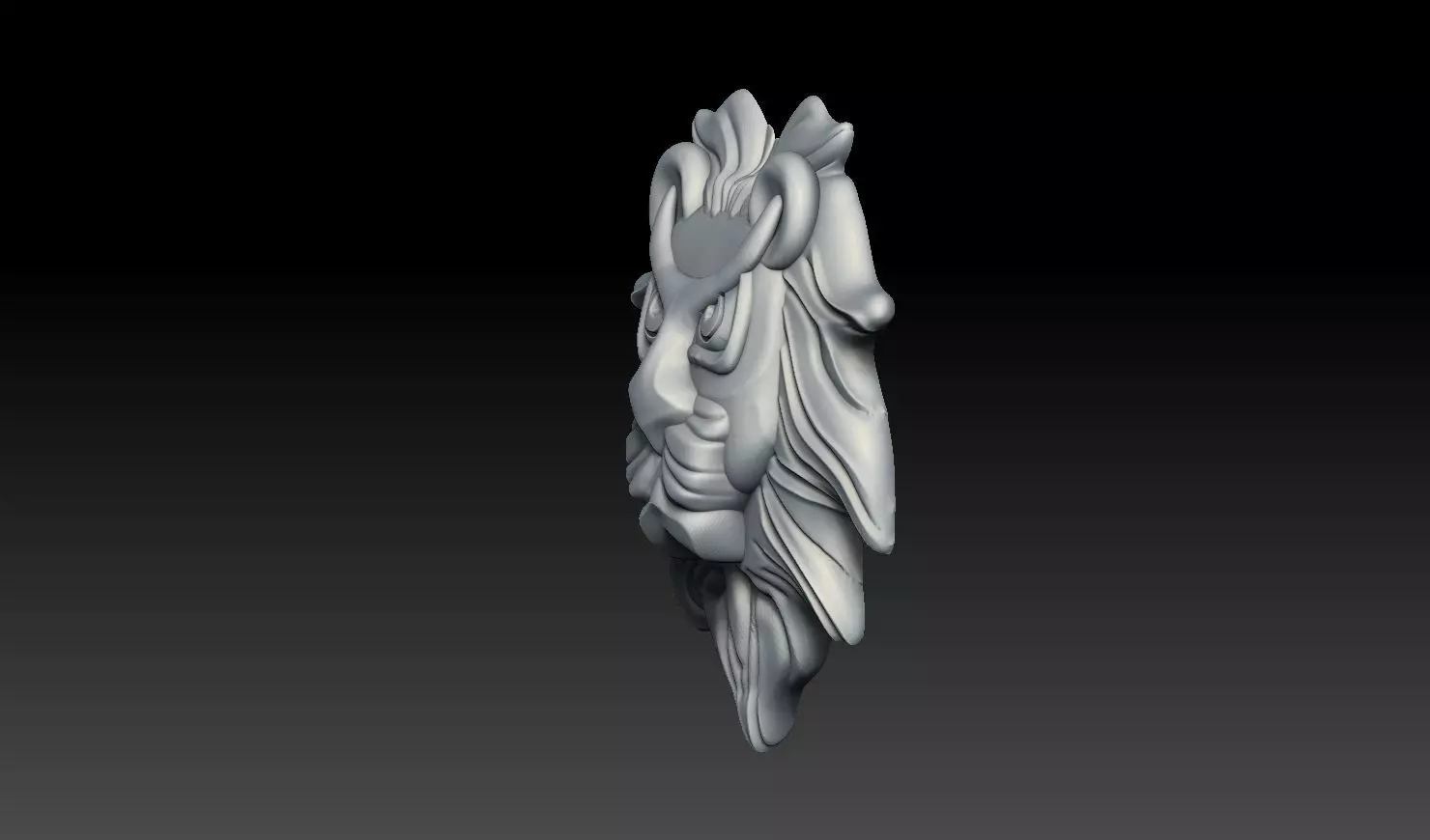 Lion Face Pendant 3D Print Model 3D print model_7